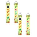 2 PCS Happy Easter Porch Banner Bunny Egg Rabbit Party Front Door Sign Wall Hanging Spring Decorations And Supplies For Home Office Farmhouse Holiday Decor Garden Flag Garden Decor Outdoor Decor