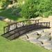 8 Ft Metal Garden Bridge With 2 Safety Patterned Siderails Outdoor Decorative Iron Garden Arch Footbridge For Pond Creek Stream (Dark Blonde)