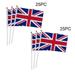 2 PCS UK Mini Flag Hand Held Small Miniature Great Britain Flags On Stick Fade Resistants & Vivids Colors Garden Flag Garden Decor Garden Supplies