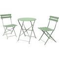 Premium Steel Patio Bistro Set Folding Outdoor Patio Furniture Sets 3 Piece Patio Set of Foldable Patio Table and Chairs Sage Green