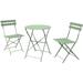 Premium Steel Patio Bistro Set Folding Outdoor Patio Furniture Sets 3 Piece Patio Set of Foldable Patio Table and Chairs Sage Green