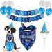 Dog Birthday Party Supplies Dog Birthday Bandana Toy Cake Boy Hat Scarfs Flag Balloon with Cute Doggie Birthday Party Supplies Decorations(21-Piece Set)