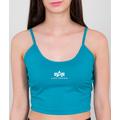 Alpha Industries Basic Crop SL Ladies Top, turquoise, Size L for Women