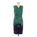 Calvin Klein Casual Dress - Sheath Cowl Neck Sleeveless: Green Dresses - Women's Size 6