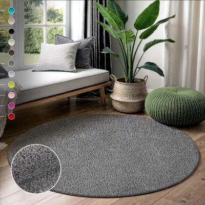 Hochflor-Teppich SANAT "LOCA", grau, H:30mm Ø:120cm, Kunstfaser, Teppiche, Wohnzimmer, Langflor, Shaggy, Schlafzimmer Image