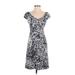 Milly Casual Dress - A-Line V Neck Short sleeves: Gray Dresses - Women's Size 2