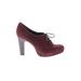 Nine West Heels: Burgundy Print Shoes - Women's Size 10 - Round Toe