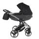 Junama Diamond S-Line V3 2in1 3in1 4in1 Baby Pram Pushchair Car Seat ISOFIX + Umbrella Exclusive Prams (4in1, Black-Gray 01)