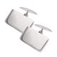 Sterling Silver Plain Rectangular Cufflinks