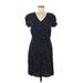 Banana Republic Factory Store Casual Dress V-Neck Short sleeves: Blue Dresses - Women's Size Medium
