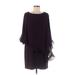 Xscape Casual Dress - Shift Scoop Neck 3/4 sleeves: Purple Print Dresses - Women's Size 12