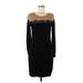 AB Studio Casual Dress - Sheath Scoop Neck Long sleeves: Black Dresses - Women's Size Medium