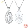 Collier Vierge Marie en argent 925 pendentif médaille miraculeuse bijoux religieux unisexes 18