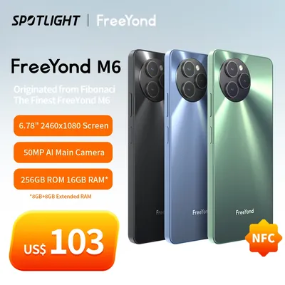FreeYond-Smartphone M6 Android 13 6.78 " FHD écran IPS 256 Go 16 Go de RAM NDavid 5000mAh
