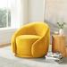 Barrel Chair - Ivy Bronx Gabbanelli 34.25" Wide Swivel Barrel Chair Wood/Fabric in Yellow | 28.74 H x 34.25 W x 34.25 D in | Wayfair