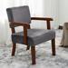 Armchair - Winston Porter Naethan Upholstered Arm Accent Chair for Living Room, Accent Armchair Wood/Velvet in Gray | Wayfair