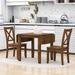 Gracie Oaks Rainar 3 - Piece Extendable Dining Set w/ Drop Leaf, 2 Chairs for Small Places Wood in Brown | 29.5 H in | Wayfair