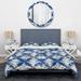 East Urban Home Blue & White Lattices Floral Tiles I - Geometric Duvet Cover Set in Blue/White | Twin Duvet Cover + 1 Standard Sham | Wayfair