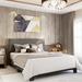 Corrigan Studio® Litta Tufted Panel Headboard Bed Upholstered/Metal in Gray | 36.3 H x 55.5 W x 77.4 D in | Wayfair