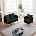 Everly Quinn Venessa 50" Velvet Round Arm Modular Velvet in Black | 34 H x 50 W x 24.8 D in | Wayfair Sofas 4AF870D8C1A84CE8949AB1635E624B04