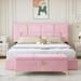 Mercer41 Suela 2 Piece Bedroom Set Upholstered, Metal in Pink | 40.7 H x 64.6 W x 85.2 D in | Wayfair 50498ACDB7D84A78A63B0E1BF2E83236