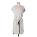 Cable & Gauge Casual Dress - Popover: Gray Marled Dresses - Women's Size Large
