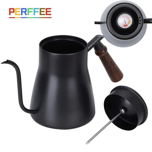 Drip Wasserkocher 850ml Kaffee Tee Topf Edelstahl Nicht-stick Schwanenhals Drip Wasserkocher mit