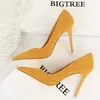 BIGTREE Schuhe Wildleder Frauen Pumpen 2025, Neue High Heels Mode Sexy Party Schuhe Stiletto Damen Schuhe Frauen Heels Plus Größe 42 43