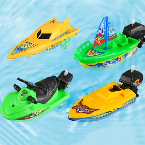 1pc Kinder Schnellboot Schiff Aufziehen Spielzeug Bad Spielzeug Dusch spielzeug schwimmen im Wasser
