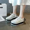COOTELILI Neue Damen Schuhe Frau Pumpen Frauen Turnschuhe Plattform Schuhe Heels Slip Auf Runde Kappe 6 cm Ferse Plus Größe 40 41 42
