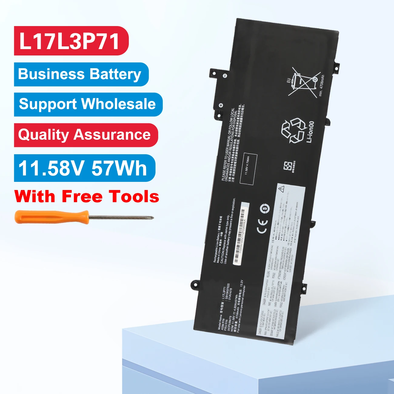 KingSener L17L3P71 Laptop-Akku für Lenovo ThinkPad T480S Serie 01AV478 SB10K97620 01AV479 01AV480 L17M3P71 L17S3P71 57WH