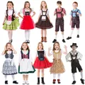 Kinder Jungen Mädchen Oktoberfest Kostüme bayerischen Dirndl Kleid Kinder Lederhosen Cosplay