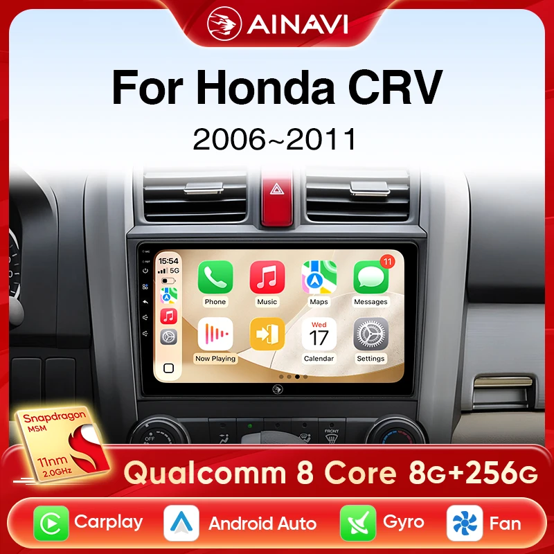 Ainavi Autoradio Für Honda CRV 3 RE 2007 2008 2009 2010 2011 Drahtlose Carplay Android Auto Auto Stereo Multimedia Player 2 DIN 4G Image
