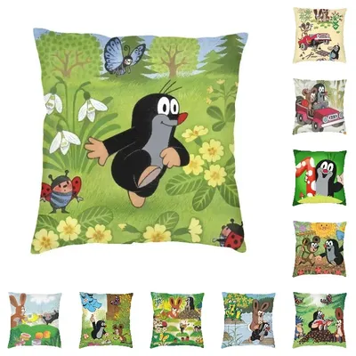 Nette Glücklich Mole Krtek Nordic Werfen Kissen Abdeckungen Hause Dekorative 3D Druck Image
