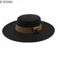 Fedora Hut Männer Momen Solide 10CM Breite Krempe Derby Top Hüte Mode Schwarz Vintage Trilby Filzhut