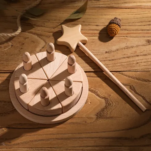 Holz geburtstag schneiden Kuchen Babys pielzeug kognitives Spielzeug für Baby Holz kuchen spielen