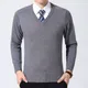 Knitted Sweater Men 2023 New Fashion Sweater Mens Pullover V Neck Slim Fit Jumpers Knitting Warm