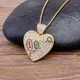 Luxury Heart Pendant Love Necklace Gold Color chain Colorful Zircon Choker For Female Bohemian