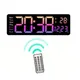 12.6/15.24inch Large Digital Wall Clock Temperature Date Week Remote Control Table Clock 2 Alarm