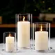 1pc Desktop Shade Tall Holders Pillar Candles Clear Tube Shades Frame Glass Table Centerpiece