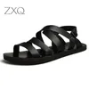 Neue Männer der Europäischen Strand Schuhe Echt Leder Außen männer Leder Sandalen Flut männer Ferien Flip-Flops Große größe 38-46