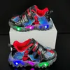 Disney Herbst Kinder Sportschuhe Leder führte leuchtende Kinder schuh 1-6 Jahre alte Jungen Lauf Freizeit schuhe Größe 27-32
