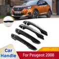for Peugeot 2008 MK2 P24 2020 2021 2022 2023 Gloss Black Door Handle Cover Sticker Trim Car