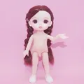 16cm BJD 13 Movable Jointed Dolls Cute Big eyeball Little Boy Girl Head Doll with shoes for Girls