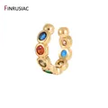 New Simple 14K Gold Plated Brass Zircon Ear Clips Without Piercing For Women Ear Cuff Clip Earrings