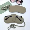 Fashion Portable Sunglasses Box PU Leather Glasses Bag With Rope Protective Sunglasses Cover Case