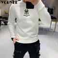 Men‘s Slim Fitting Hoodies Embroidery Logo Youth YOUYEE 2021 New Fashion Round Neck Pullover Male