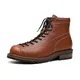 2023 New Vintage Work Boots for Men High Top British Style Men's Leather Boots Spring Autumn New