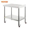 VEVOR Stainless Steel Work Prep Table 24 x 15 x 35/24 x 24 x 35/30 x 24 x 35/36 x 24 x 35 Inch