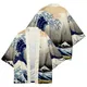 Lsland Wave Style Summer Short-Sleeved Shirt Men's Mid-Sleeved Shirt Coat Japanese Kimono Holiday